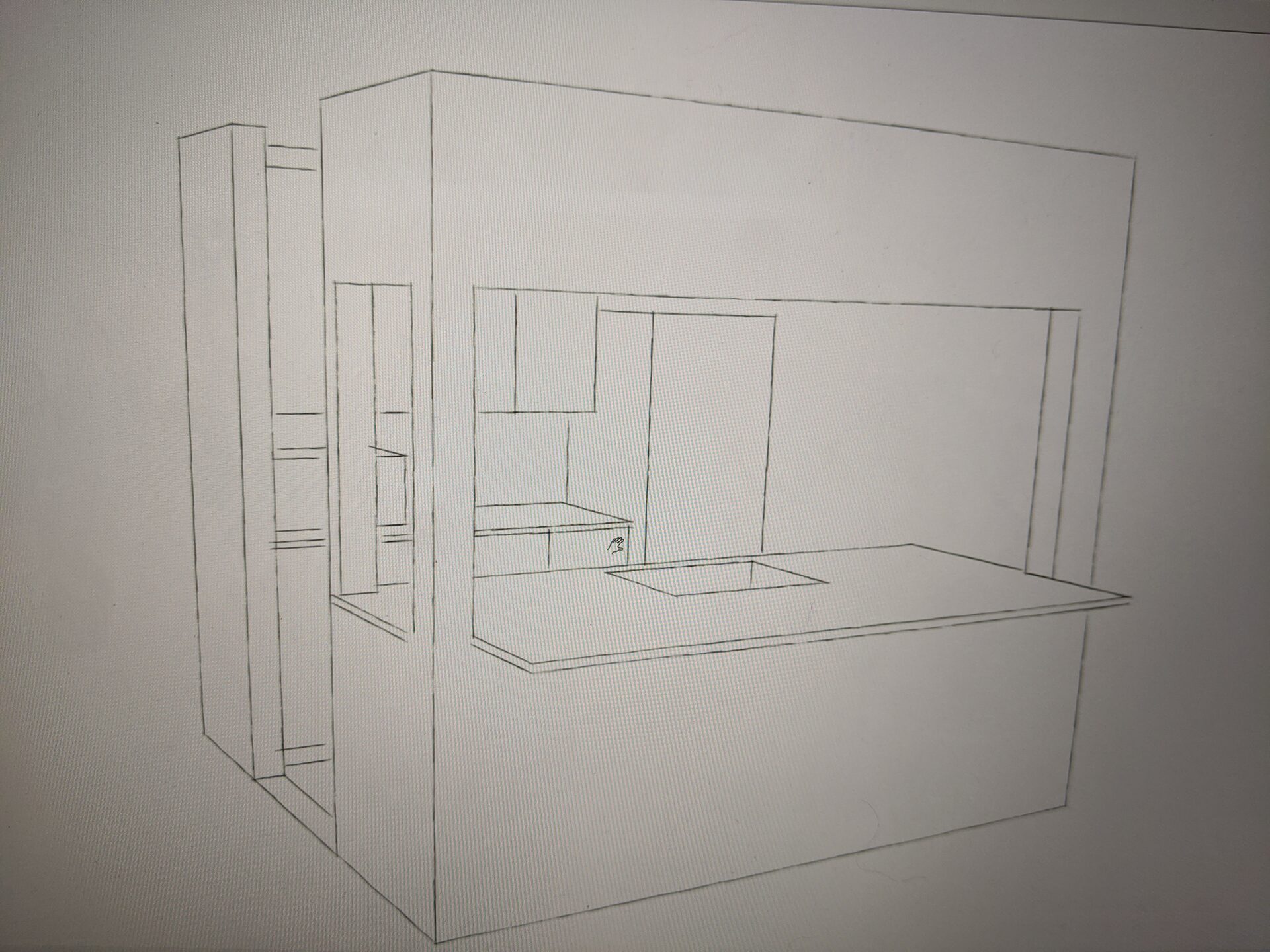 3D CAD design of basement kitchenette renovation